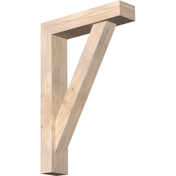 Ekena Millwork Traditional Block Smooth Bracket w/ Offset Brace, Douglas Fir, 5 1/2"W x 24"D x 36"H BKT0604X24X36TRA05SDF - main